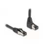 Verkkokaapeli DeLOCK RJ45 Cat.8.1 90° alaspäin kulma / suora 1 m musta
