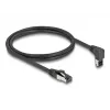 DeLOCK verkkokaapeli RJ45 Cat.8.1 90° ylöspäin kulma / suora 0,5 m musta
