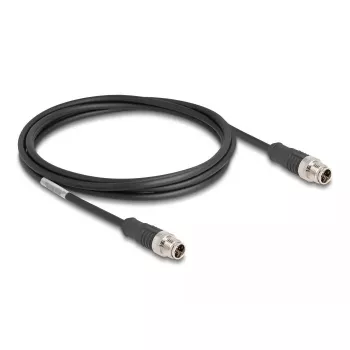 DeLOCK verkkokaapeli M12 kaapeli X-koodattu 8-napainen pistoke naar pistoke Cat5e 2 m musta
