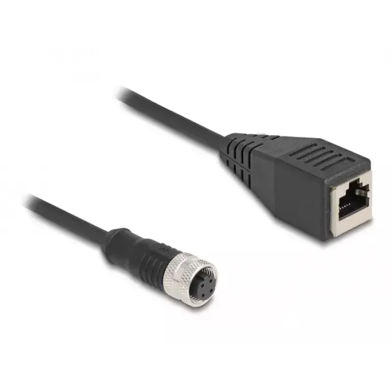 DeLOCK M12-adapterikaapeli D-koodattu 4-napainen liitin RJ45-liittimeen 50 cm