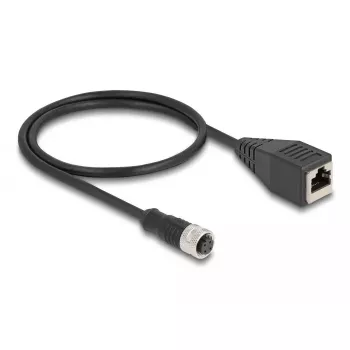 DeLOCK M12-adapterikaapeli D-koodattu 4-napainen liitin RJ45-liittimeen 50 cm