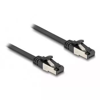 Verkkokaapeli DeLOCK RJ45 litteä patch-kaapeli uros-uros Cat.8.1 2 m musta