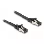 Verkkokaapeli DeLOCK RJ45 litteä patch-kaapeli uros-uros Cat.8.1 2 m musta