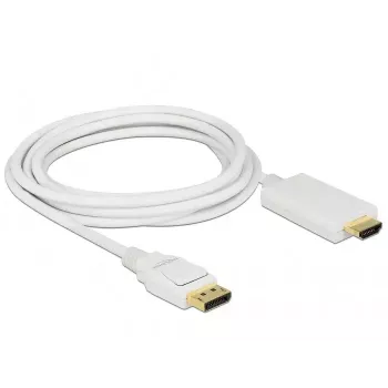 Videokaapeli-adapteri DeLOCK 83819 3 m DisplayPort HDMI valkoinen