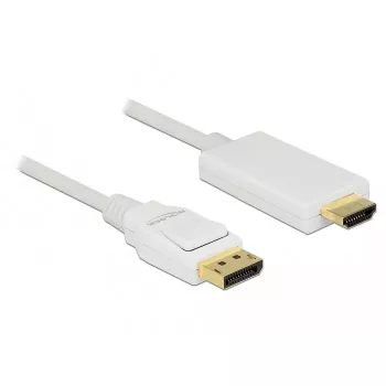 Videokaapeli-adapteri DeLOCK 83819 3 m DisplayPort HDMI valkoinen