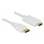 Videokaapeli-adapteri DeLOCK 83819 3 m DisplayPort HDMI valkoinen
