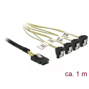 Sisäinen virtakaapeli DeLOCK 85687, 1 m, Mini SAS SFF-8087 - 4 SATA