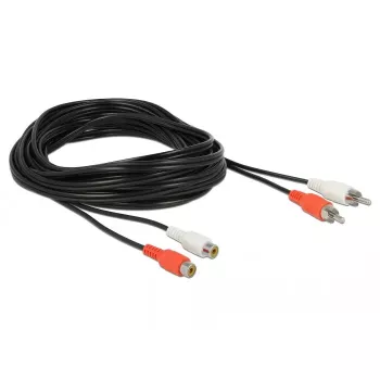 Audiokaapeli DeLOCK 85807 5 m 2 x RCA musta punainen valkoinen
