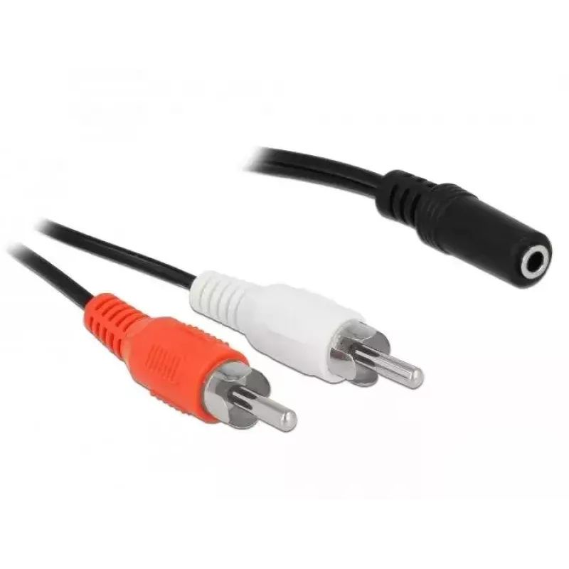 Audiokaapeli DeLOCK 85808 1,4 m 2xRCA 3,5 mm musta punainen valkoinen
