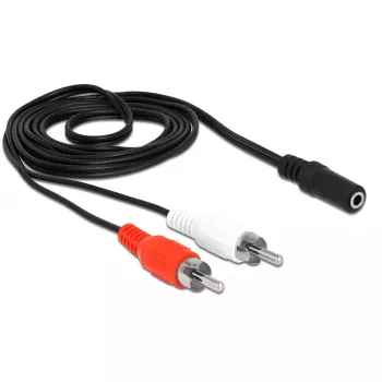 Audiokaapeli DeLOCK 85808 1,4 m 2xRCA 3,5 mm musta punainen valkoinen