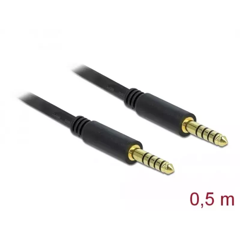 Audiokaapeli DeLOCK 85790 0,5 m 4,4 mm musta