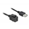 Keystone-moduuli DeLOCK 86384 litteä musta USB-C