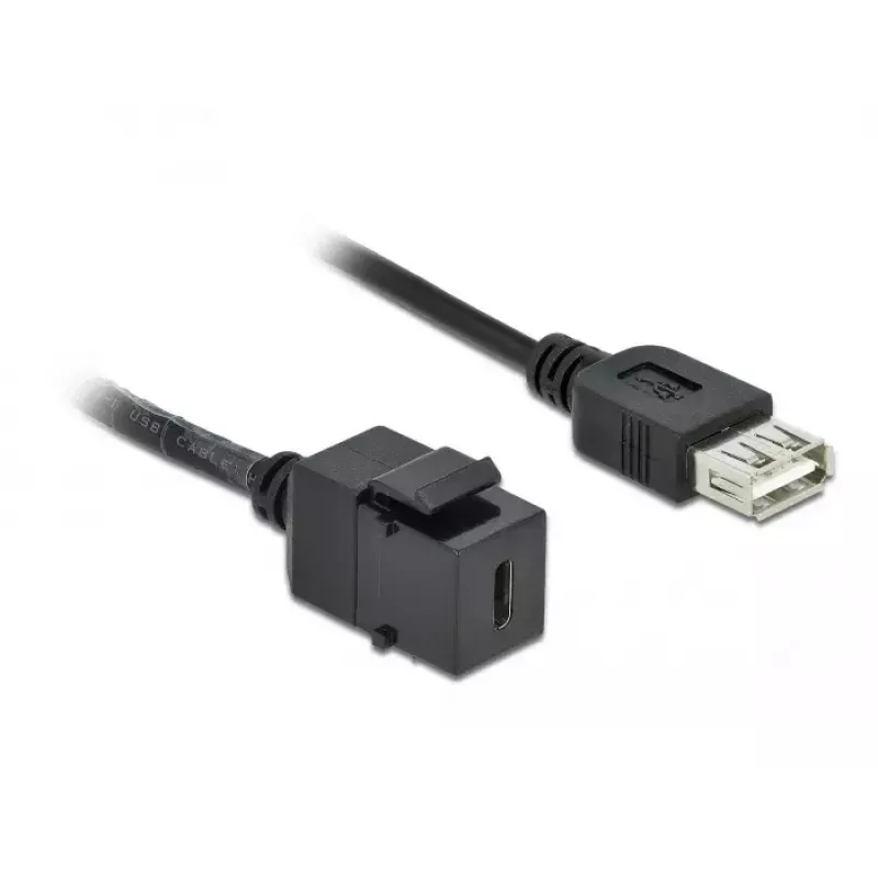 Keystone-moduuli DeLOCK 86384 litteä musta USB-C