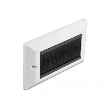 DeLOCK kaapelinhallinnan peitelevy 146 x 86 mm mustilla harjalistoilla, valkoinen (66492)