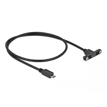DeLOCK kaapeli USB 2.0 Micro-B naaras paneeliasennus – USB 2.0 Micro-B uros 0,5 m