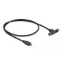 DeLOCK kaapeli USB 2.0 Micro-B naaras paneeliasennus – USB 2.0 Micro-B uros 0,5 m