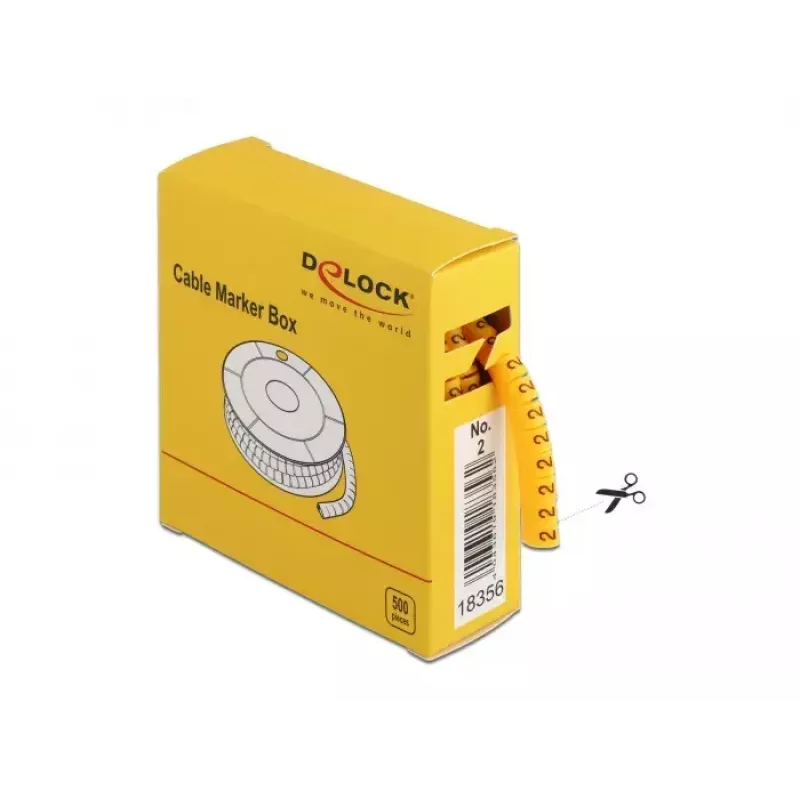 Kaapelimerkitsin DeLOCK 18356 keltainen 500 kpl