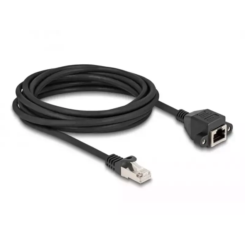 DeLOCK RJ50 jatkokaapeli uros naaras S/FTP 5 m musta