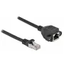 Verkon jatkokaapeli DeLOCK S/FTP RJ45-uros - RJ45-naaras Cat.6A 1 m musta 87001