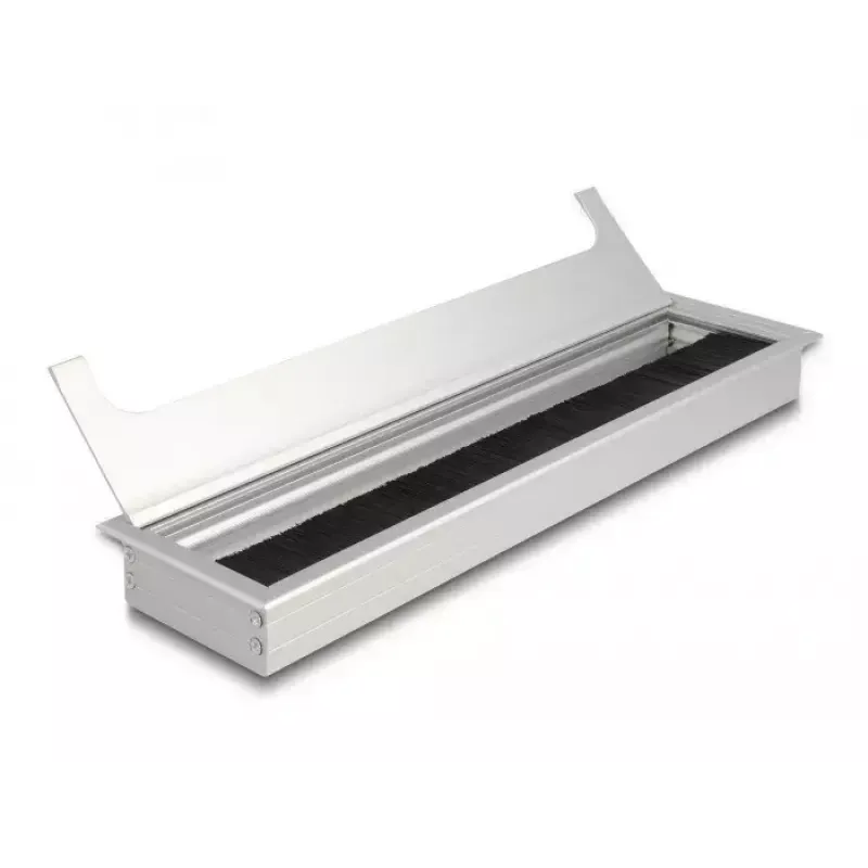Pöydän kaapeliläpivienti DELOCK 66863, hopea, 80×300×28 mm, 1 kpl