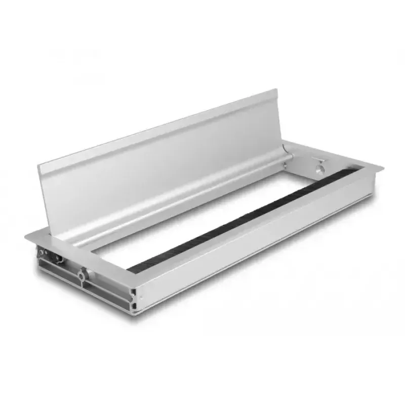 Kaapeliläpivienti DELOCK 66864 pöytään, hopea, 120×300×28 mm