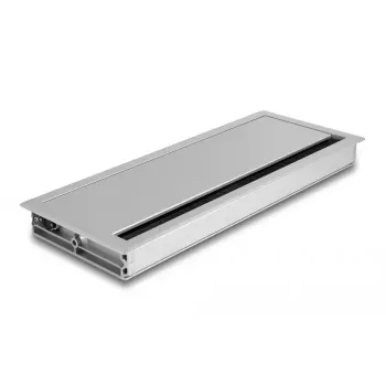 Kaapeliläpivienti DELOCK 66864 pöytään, hopea, 120×300×28 mm