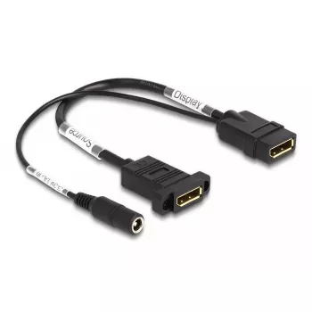 DeLOCK DisplayPort-kaapeli 4K 60 Hz DC-syöttö 0,30 m paneeliasennus