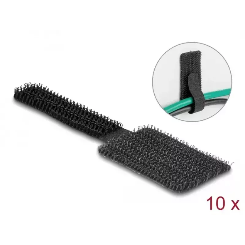 DeLOCK mini-tarranauha kaapelipidike 90 mm x 24 mm itseliimautuva 10 kpl musta