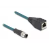 DeLOCK M12-adapterikaapeli A-koodattu 8-napainen uros - RJ45-naaras 50 cm