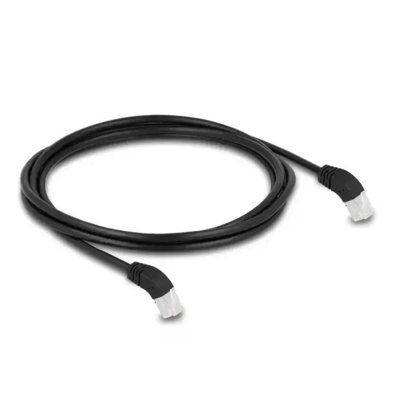 DeLOCK RJ45 verkkokaapeli Cat.6A 45° alaspäin kulma 2 m musta