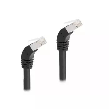 DeLOCK RJ45 verkkokaapeli Cat.6A S/FTP 45° alaspäin kulma 3 m musta