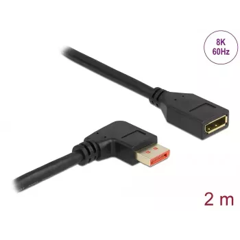DisplayPort-jatkokaapeli DeLOCK 87078 2 m 8K 60 Hz kulma