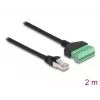 DeLOCK RJ45-kaapeli Cat.6 pistoke liitinrimasovittimeen 2 m musta vihreä