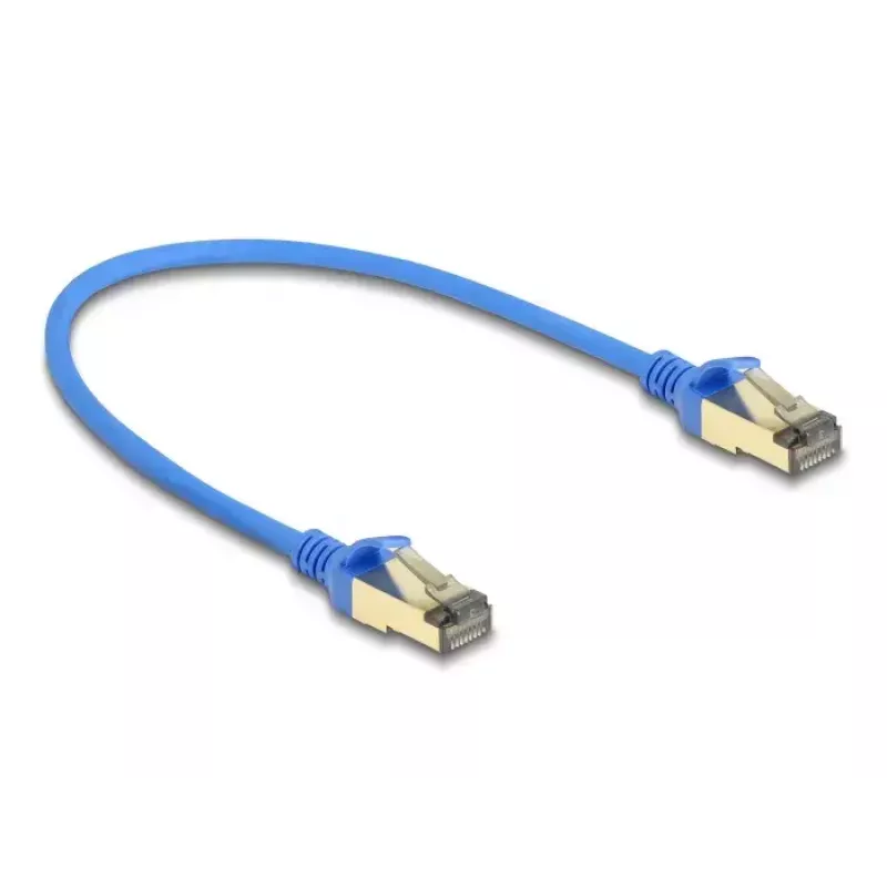 DeLOCK RJ45-verkkokaapeli Kat.8.1 F/FTP ohut 0,3 m sininen 40000 Mbit/s