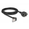 DeLOCK verkkojatkokaapeli S/FTP RJ45 90° kulma RJ45 Cat.6A 2 m musta