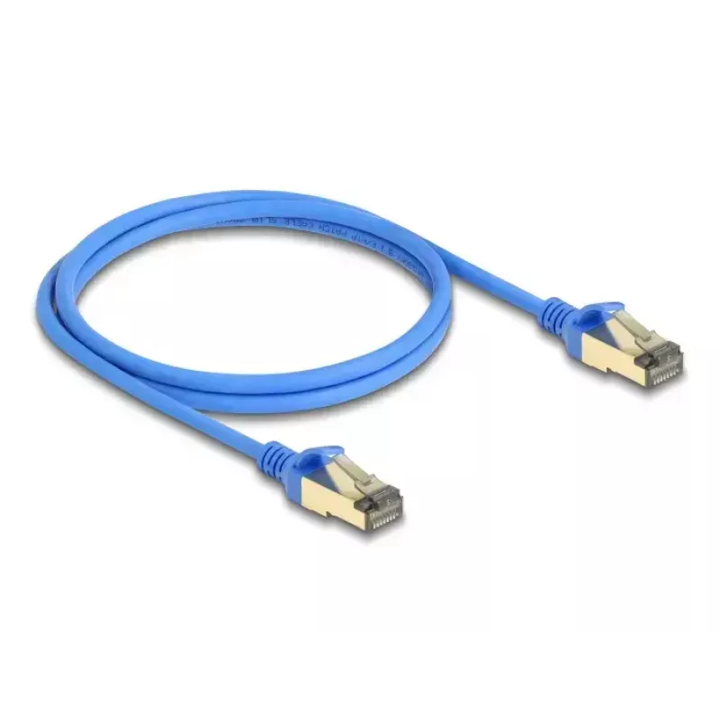 DeLOCK RJ45-verkkokaapeli Cat.8.1 F/FTP ohut 1 m sininen
