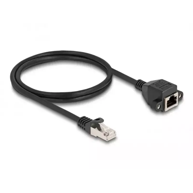 DeLOCK RJ50-jatkokaapeli pistoke liittimeen S/FTP 1 m musta