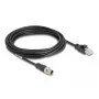 Verkkokaapeli DeLOCK M12-kaapeli X-koodattu 8-napainen pistoke RJ45-pistokkeeseen Cat5e 5 m musta