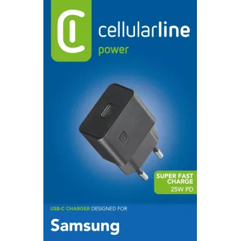 Cellularline Super Fast Charger 25W – Samsung 25W USB-C Super Fast Charge PD -verkkolaite