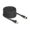 Verkkokaapeli DeLOCK 80595 M12 - RJ-45 Cat5e 10 m musta