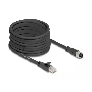 Verkkokaapeli DeLOCK 80595 M12 - RJ-45 Cat5e 10 m musta