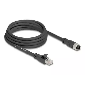 Verkkokaapeli DeLOCK 80591 M12 - RJ-45 Cat5e 3 m musta