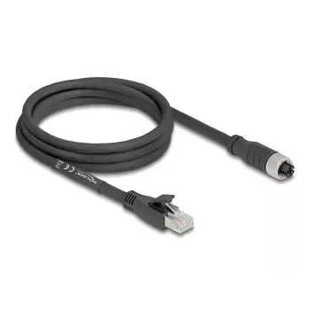 Verkkokaapeli DeLOCK 80590 M12 - RJ-45 Cat5e 2 m musta