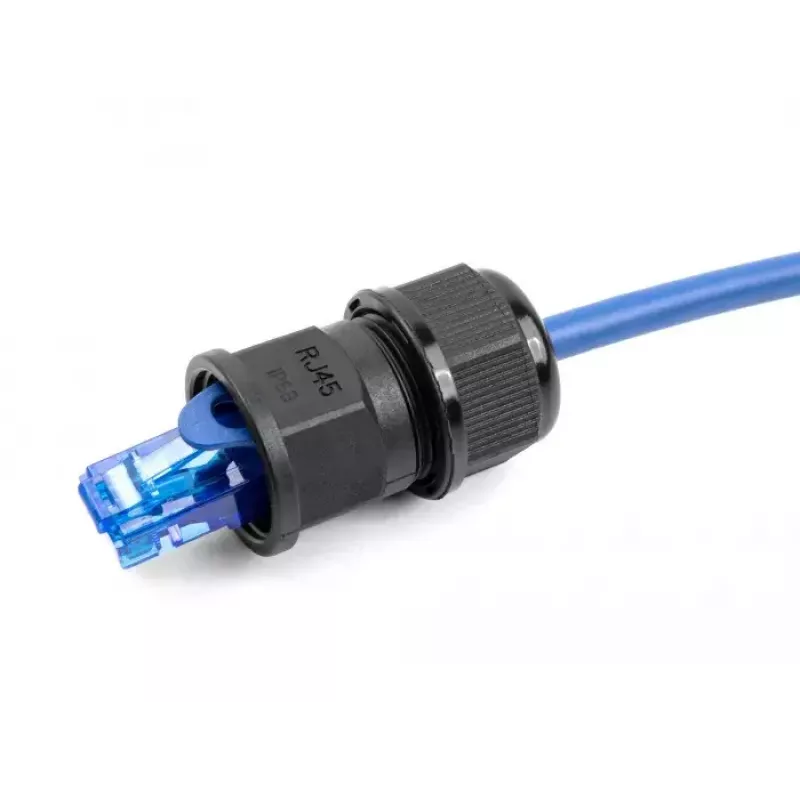 DeLOCK läpivientiliitin RJ45 IP67 vesitiivis musta