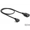 USB-kaapeli Micro-USB B USB A DeLOCK 83271 0,5 m musta