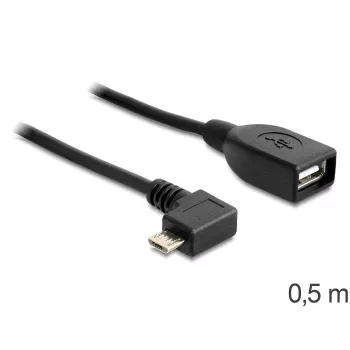 USB-kaapeli Micro-USB B USB A DeLOCK 83271 0,5 m musta