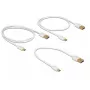 Delock USB 2.0 Type-A - Micro-B data- ja latauskaapeli, 3 kappaleen setti, valkoinen