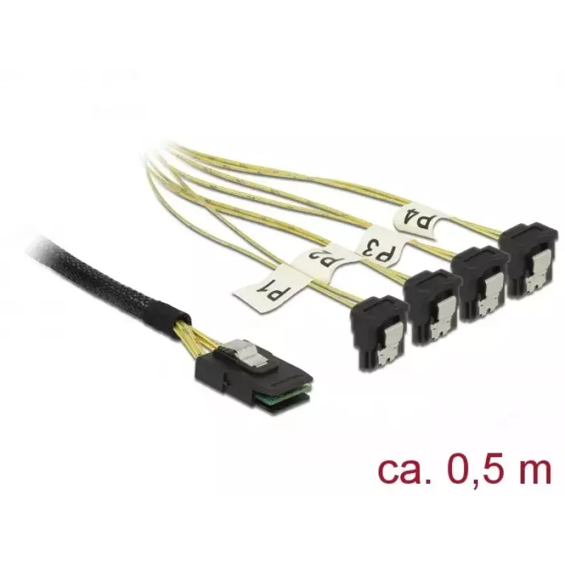 Sisäinen virtakaapeli DeLOCK 85686 0,5 m Mini SAS SFF-8087 - 4 SATA