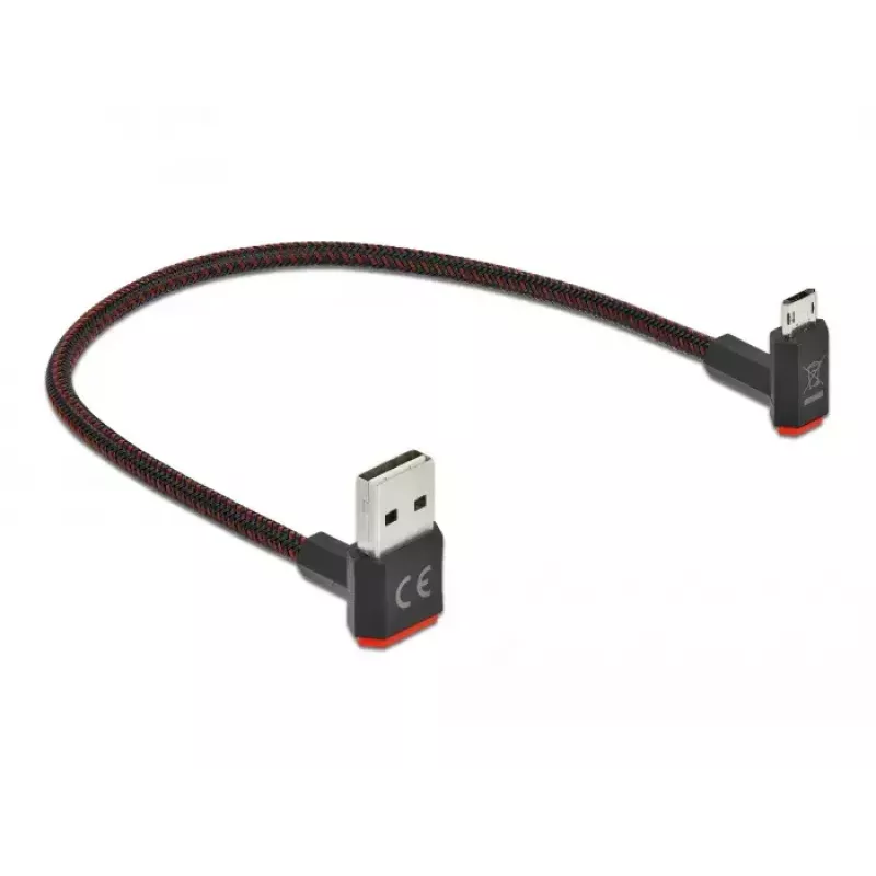 USB-kaapeli DeLOCK EASY-USB 2.0 Type-A - Micro-B 0,2 m musta
