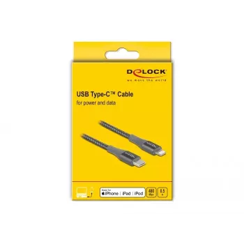 Data- ja latauskaapeli USB Type-C - Lightning DeLOCK 86630